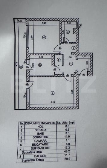 Apartament cu 2 camere decomandat în Vest