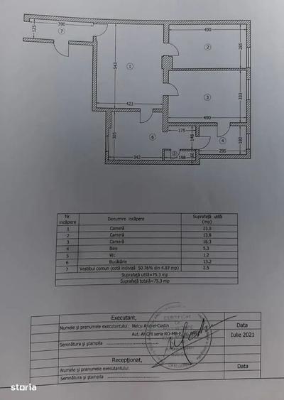 Apartament cu 3 camere în Grădina Icoanei
