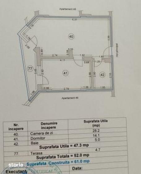Apartament cu 2 camere în Nord