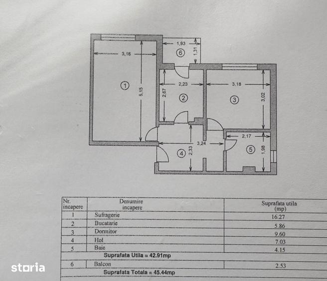 Apartament cu 2 camere decomandat în Central