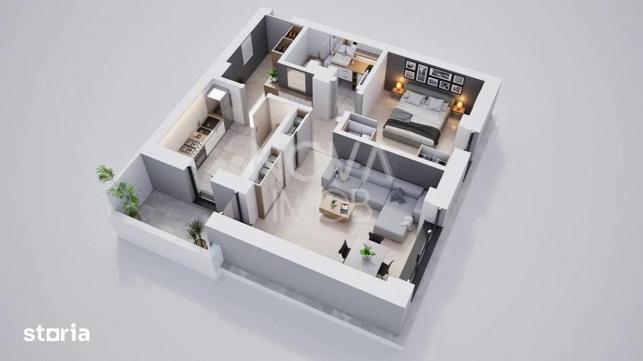 Apartament cu 2 camere decomandat în Central