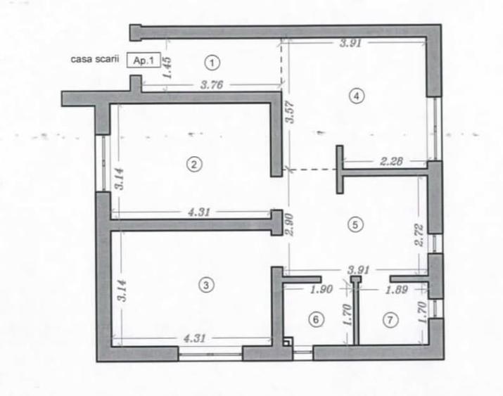 Apartament cu 3 camere semidecomandat, mobilat în Sânandrei