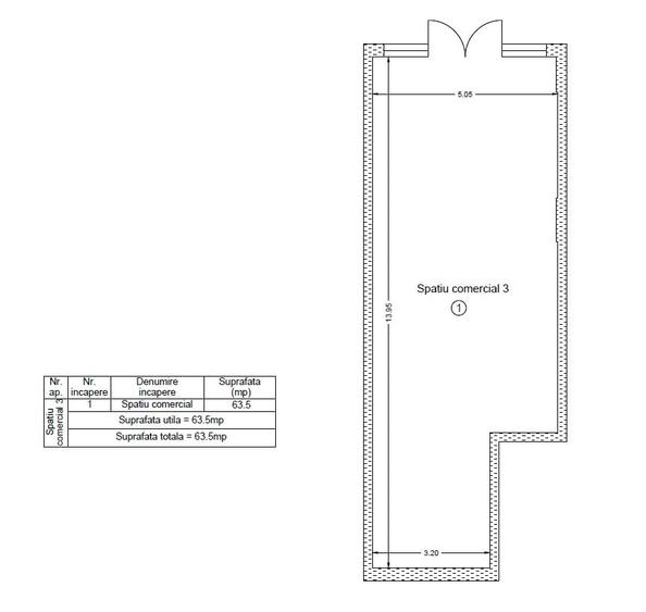 Spațiu comercial, de 63.5 mp, în Apărătorii Patriei