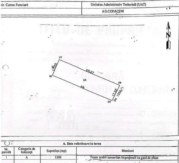 Teren Construcții intravilan de 1200 mp, în Varlaam