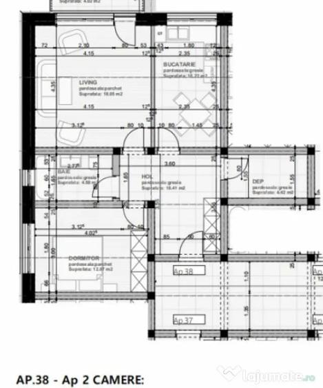 Apartament cu 2 camere decomandat în Sânpetru