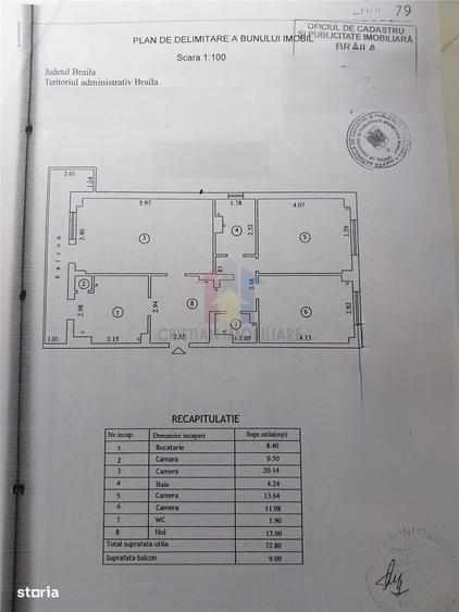 Apartament cu 3 camere în Central