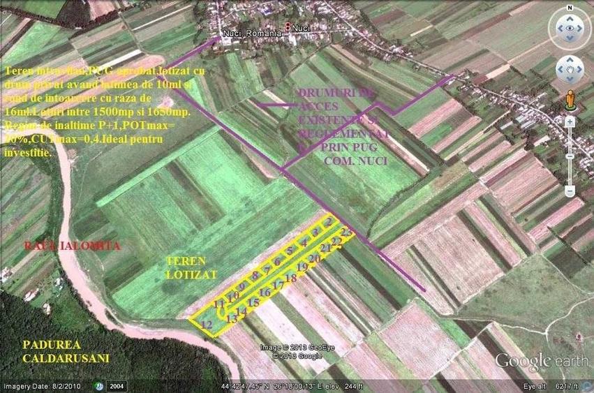 Teren de 1636 mp, în Nuci