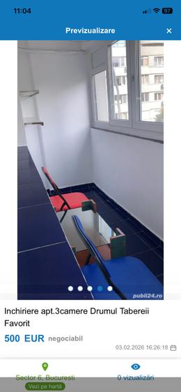 Apartament cu 3 camere circular în Lujerului