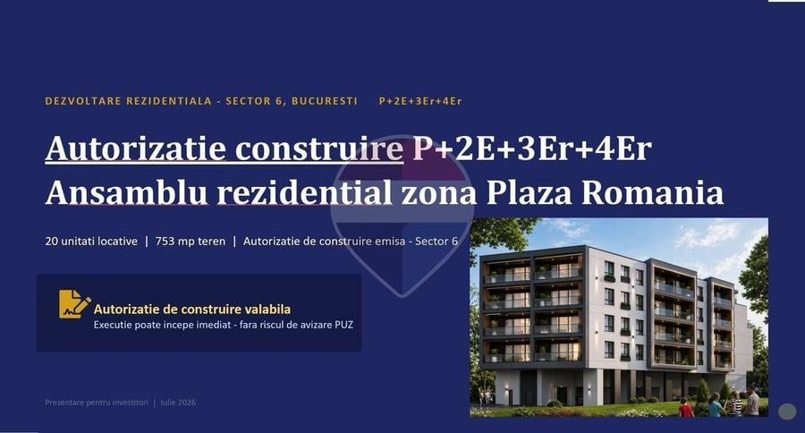 Teren Construcții intravilan de 753 mp, în Lujerului