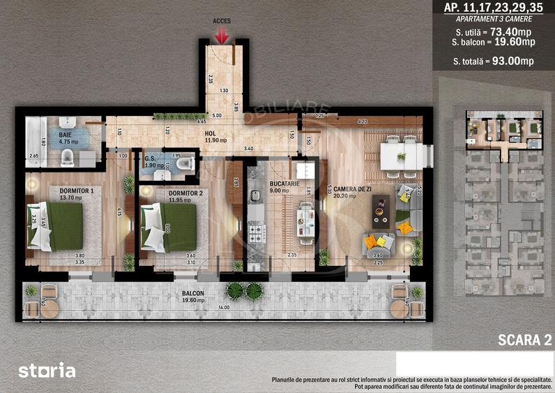 Apartament cu 3 camere în Theodor Pallady