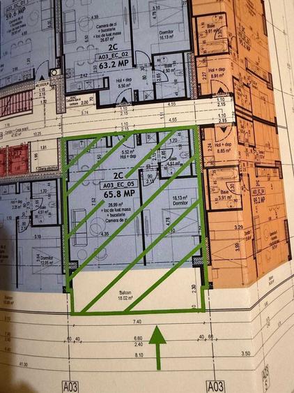 Apartament cu 2 camere semidecomandat în Nord