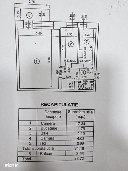 Garsonieră decomandată în Mihai Bravu