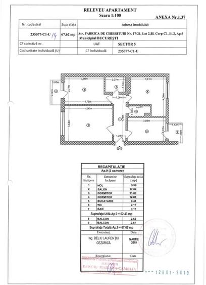 Apartament cu 3 camere decomandat, mobilat în Parcul Carol