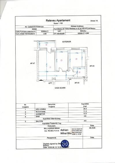 Apartament cu 2 camere decomandat în Central