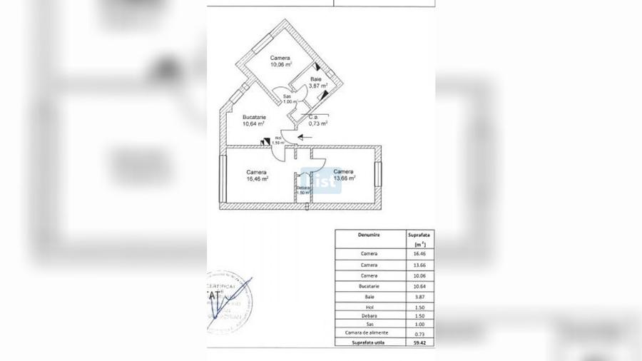 Apartament cu 3 camere semidecomandat în Grigorescu