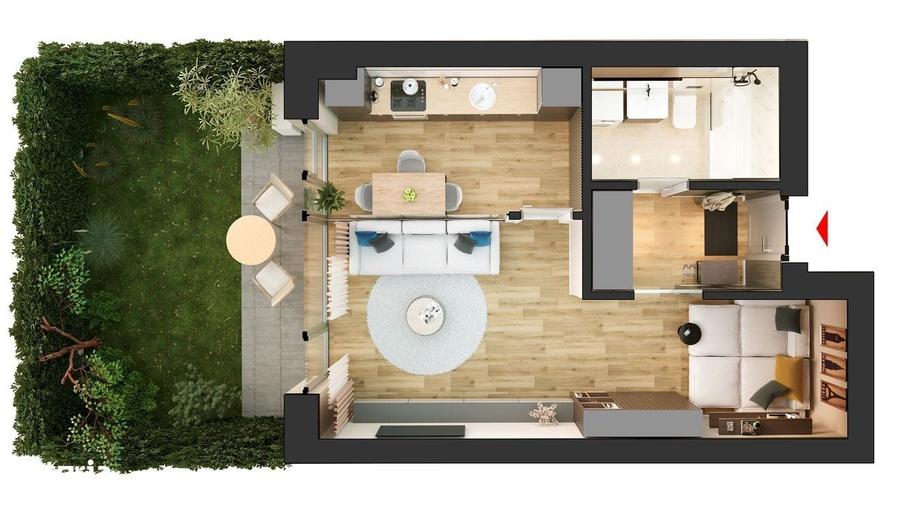 HILS Sunrise Garsoniera tip 1C cu gradina - 1