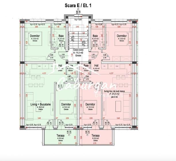 Apartament cu 3 camere în Cristian
