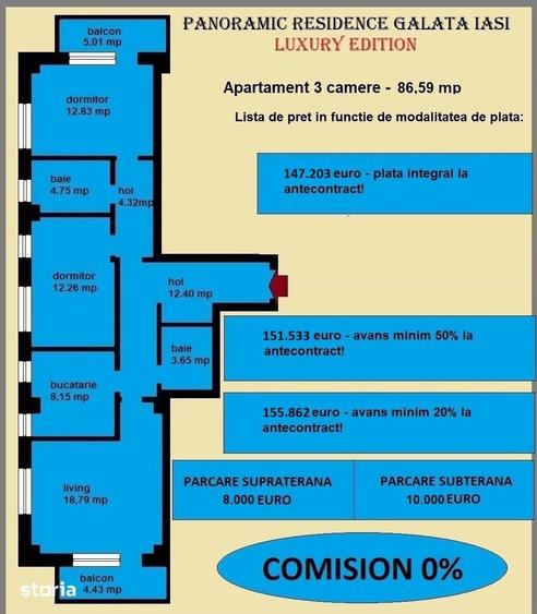 Apartament cu 3 camere decomandat în Galata