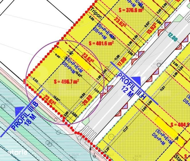 Teren intravilan construibil,497 mp, front 21m, cart Borhanci -Romul L - 1