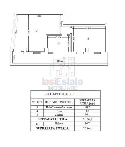 Apartament cu 2 camere în Bucșinescu