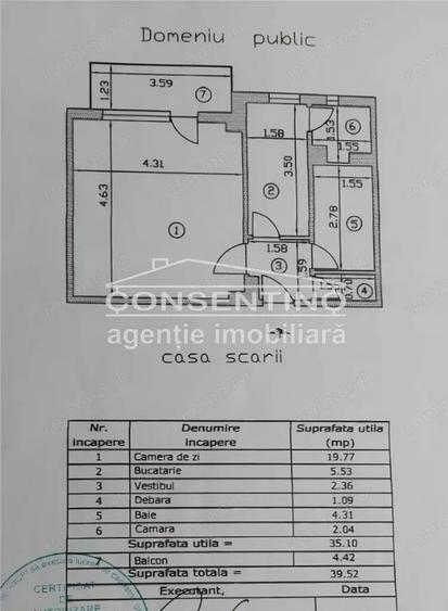 Garsonieră decomandată în 1 Decembrie