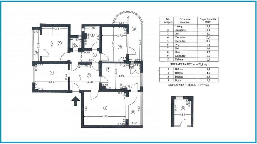 Apartament cu 4 camere în Traian