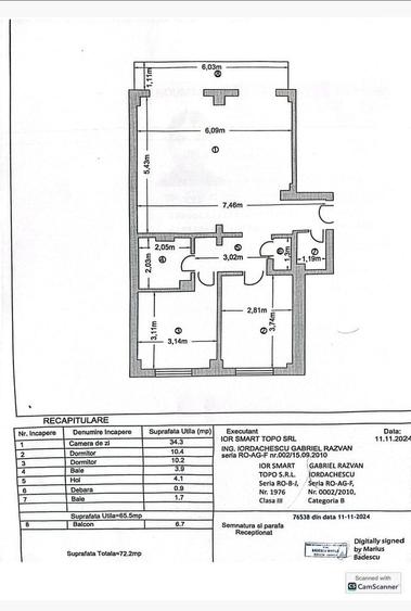 Apartament cu 3 camere decomandat în Găvana