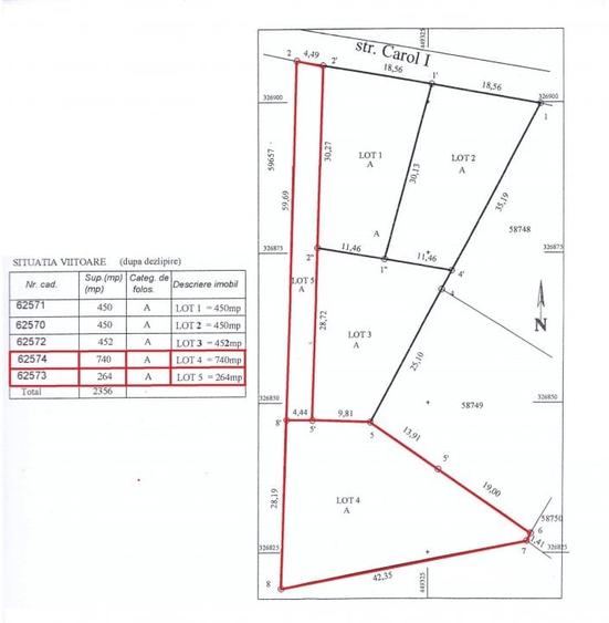 Teren Construcții intravilan de 740 mp, în Nord