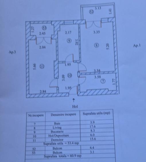 Apartament cu 2 camere decomandat în Tomis Plus