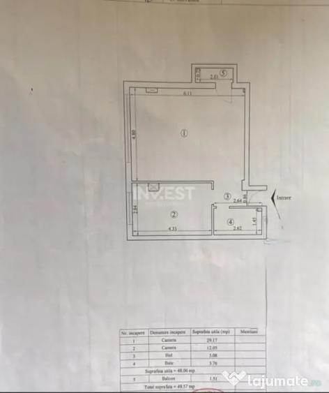 Apartament cu 2 camere în Nicolina