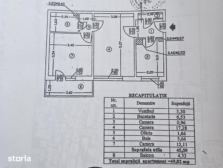 Apartament cu 2 camere semidecomandat în Ozana
