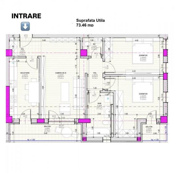 Apartament intabulat si finisat la cheie cu 3 camere 2 bai z - 7