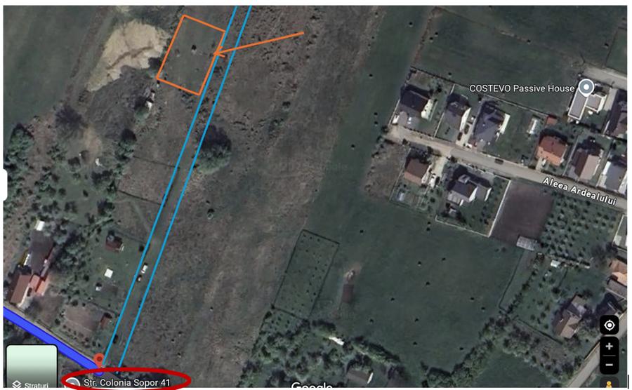Teren Construcții intravilan de 1264 mp, în Borhanci