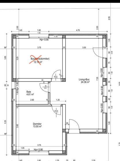 Casă cu 3 camere cu Teren 70 Mp în Central
