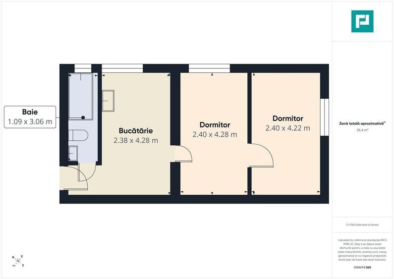 44.900 EUR, 2 camere, parter Ferentari - 3