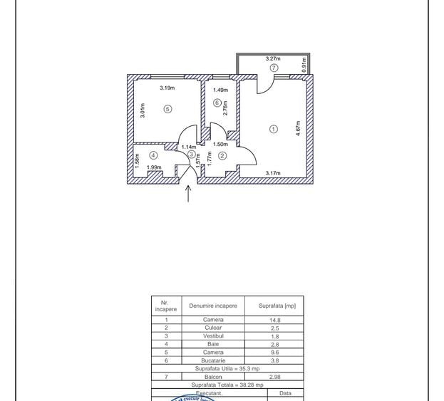 Apartament cu 2 camere decomandat în Lujerului