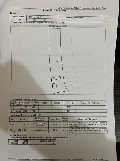 Casă cu 1 camere cu Teren 1390 Mp în Tinca