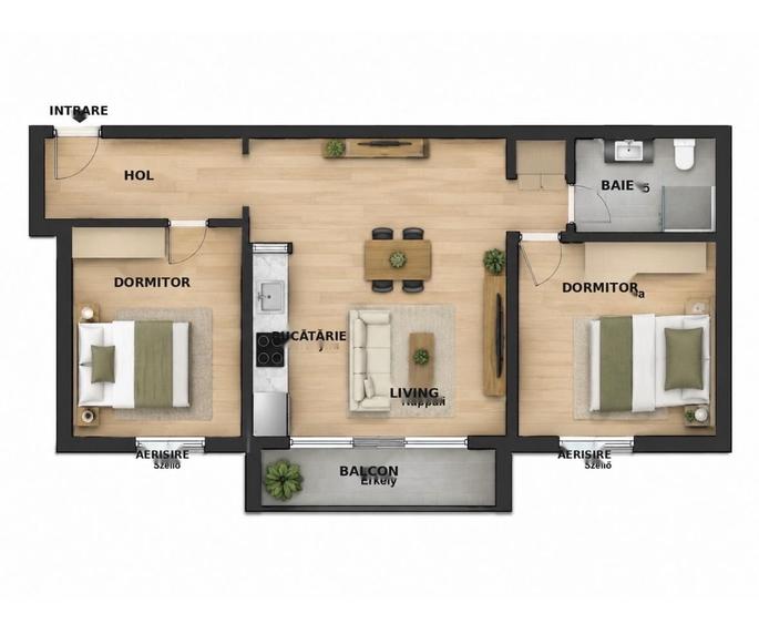 Apartament cu 2 camere decomandat în Micro 16