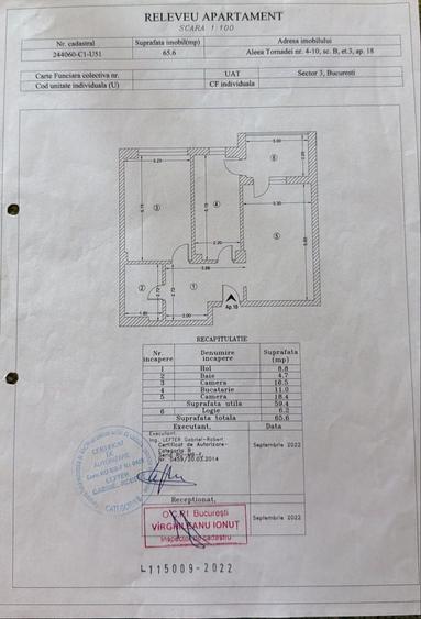 Apartament cu 2 camere decomandat în Est