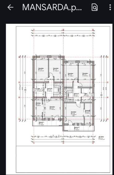 Duplex cu 3 camere cu Canalizare în Exterior Sud