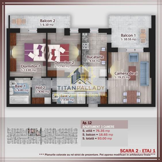 Apartament cu 3 camere decomandat în Theodor Pallady