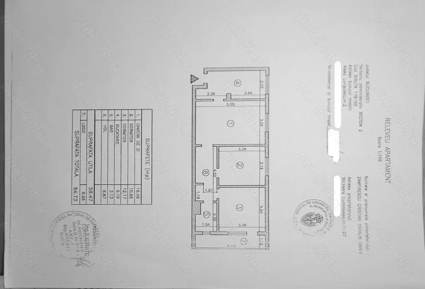 Apartament cu 3 camere semidecomandat, mobilat în Iancului