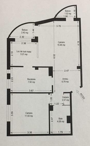 Apartament cu 2 camere decomandat, mobilat în Circumvalațiunii