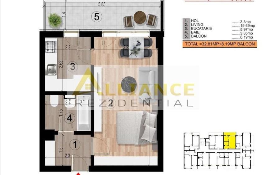 GARSONIERA | METROU 15MIN | 41 MP | CAMPUS 650M | 75.500€ - 6