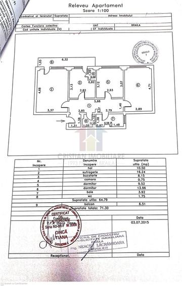 Apartament cu 3 camere decomandat în Obor