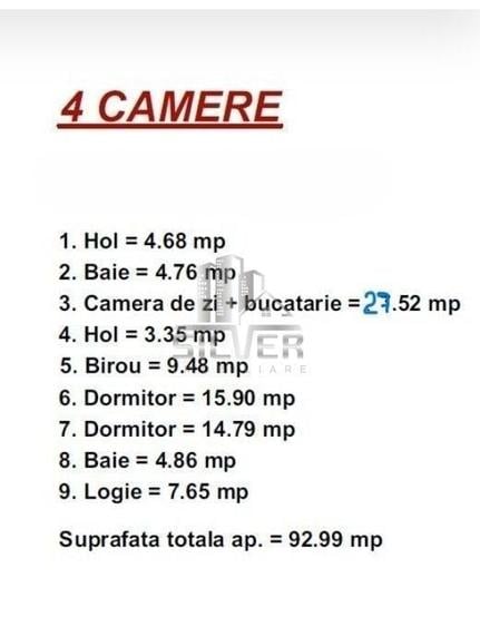 Apartament cu 4 camere /85.5mp/zona Sub Cetate. - 12
