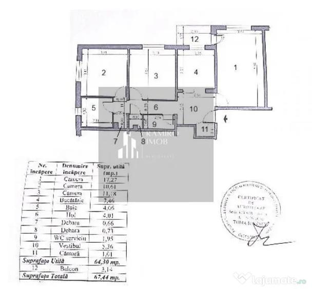 Apartament cu 3 camere decomandat în Apărătorii Patriei