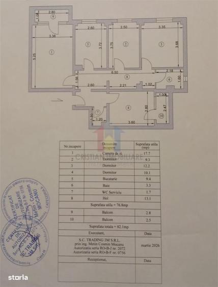Apartament cu 4 camere decomandat în Viziru 3