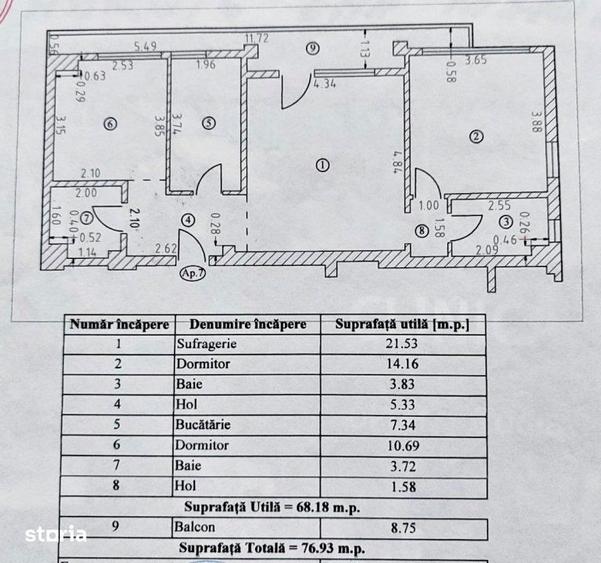 Apartament cu 3 camere în Tomis Nord