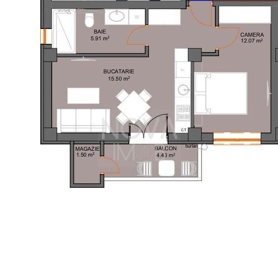 Apartament cu 2 camere decomandat în Șelimbăr